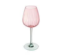 Cristal d'Arques Paris - Collection Swirly Spring - 6 Verres à pied colorés 47cl - Fabriquées en France - Emballage renforcé, Rose