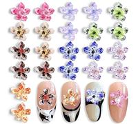 Cristal de glace Jelly Soft Glue Spot Lily Flower Nail Charms Dégradé Irrégulier Coloré 3D Lys Fleur Charms Ongles Printemps Été Fleurs de Lily Fleurs Ongles Charms Résine Floral Nails Charms Ongles