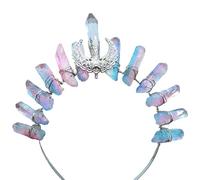 Cristal de quartz pour boucle de tête Pierre naturelle Creux Croissant décoratif Cheveux Acces