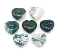 Cristal De Quartz Rose Naturel,5 Pièces,Décoration De Maison En Forme De Coeur,Chakra,Guérison,Pierre Précieuse,Agate,Spécimen Minéral,Cadeau - Type Bamboo Agate-20x20x8mm