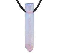 Cristal de roche Angel Aura Pointe | Pendentif avec cordon en coton