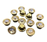 Cristal de verre rond 6 mm et 8 avec griffe en dentelle dorée, belles couleurs, à coudre sur des sacs, perles strass, robes mariée, faire soi-même(Gold champagne,6mm 20pcs)