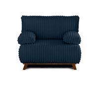 Cristal - fauteuil - convertible avec coffre - en fausse fourrure côtelée - Bleu