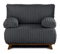 Cristal - fauteuil - convertible avec coffre - en fausse fourrure côtelée - Gris Anthracite Gris Anthracite