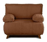 Cristal - fauteuil - convertible avec coffre - en fausse fourrure côtelée - Rouille Rouille G