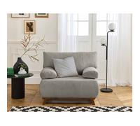 Cristal - fauteuil - convertible avec coffre - en velours côtelé - Gris clair