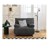 Cristal - fauteuil - convertible avec coffre - en velours côtelé - Gris foncé