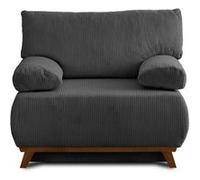 Cristal - fauteuil - convertible avec coffre - en velours côtelé - Gris foncé Gris foncé