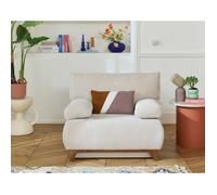 Bestmobilier - Fauteuil Convertible avec Coffre Cristal en Velours Beige - Salon