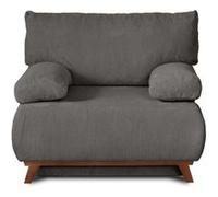 Cristal - fauteuil - convertible avec coffre - en velours texturé - Gris foncé