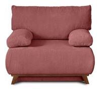 Cristal - fauteuil - convertible avec coffre - en velours texturé - Rose