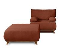 Bestmobilier - Fauteuil Convertible avec Coffre Cristal en Velours Terracotta - Salon