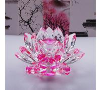 Bouquet de fleurs de lotus en cristal - Grande taille - Artisanat - Décoration pour la maison - De toutes les couleurs - Cadeau pour un anniversaire, un mariage, Verre cristal, rose