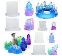 Cristal Gemme Silicone Moules Résine Époxy Moulage,Isomalt,Gâteau Décoration,Bonbons,Bougie,Argile Polymère 5-count 1-1.7inch