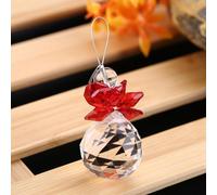 Cristal K9 Clair Attrape-Soleil Suspension Pendentif Prismes Pendentif Ornement de Mariage Décor X'mas Rouge