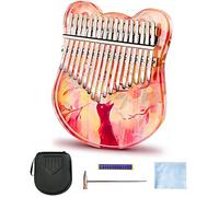 Cristal Kalimba 21 Touches, Piano à Pouces Cadeau Musical Kalimba Cristal 17 Touches, Acrylique Transparent Tonalité C avec Sac Eva, Autocollants, Marteau D'Accord, Chiffon de Nettoyage,Yellow 17keys