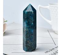 Cristal naturel brut, Apatite bleu foncé, pointe de cristal, obélisque, tige de Quartz, décoration de maison, ornement en pierre électrique ZOUCUNXIYIN ( Color : Dark Blue Apatite , Size : 70-80mm )