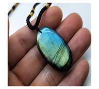 Cristal Naturel Brut Naturel Labradorite Collier Bleu Lumière Pendentif Forme Irrégulière Collier Yoga Collier Hommes Femmes Énergie Collier
