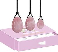 Cristal Naturel Brut Pierre Naturelle Oeufs Percé Oeuf De Jade Ensemble avec Boîte Femmes Kegel Exercice Resserrant Produit Féminin, Oeufs D’Opale, Oeufs De Lapis-Lazuli, Rose Quartz Eggs