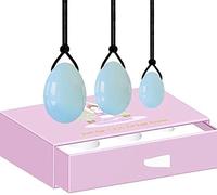 Cristal Naturel Brut Pierre Naturelle Oeufs Percé Oeuf De Jade Ensemble avec Boîte Femmes Kegel Exercice Resserrant Produit Féminin, Oeufs D’Opale, Oeufs De Lapis-Lazuli, Opal Eggs
