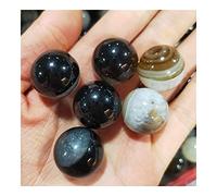 Cristal Naturel Pierre précieuse Noir et Blanc Agate Boule Mini Boules Wicca Décoration de pièce esthétique Bijoux Cadeau Pierre Pierres naturelles Maison (Taille : 10 pièces)