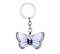 Cristal Papillon Pendentif Porte-clés Porte-clés Charme Sac De Voiture Sac Portefeuille Accessoires Suspendus Ornements Craft Boucle De Clé pour Femmes Filles - Blanc Élégant et PopulaireDurabilité