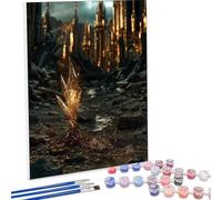 Cristal Peinture par Numero Adulte Architecture, Peinture Numero Adulte Débutants DIY Pinceaux Paint de Dessin de Pigment Acrylique Kit, Loisirs Créatifs Decoration Maison 100 x 135 cm PjY1220 0-Y