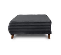 Cristal - pouf modulable - 95 cm - en fausse fourrure côtelée - Gris Anthracite