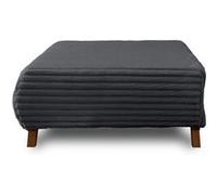 Cristal - pouf modulable - 95 cm - en fausse fourrure côtelée - Gris Anthracite