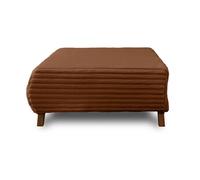 Cristal - pouf modulable - 95 cm - en fausse fourrure côtelée - Rouille