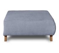 Cristal - pouf modulable - 95 cm - en velours texturé - Bleu grisé Bleu grisé