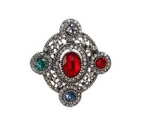 Cristal scintillant Bowknot Cœur Ovale Épinglette Rétro Corsage Bijoux pour Robes Manteaux Occasions spéciales Insigne vintage léger, taille unique, comme décrit