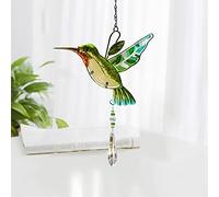 Cristal Suncatcher Vert Colibri Pendentif Lustre Suspendu Prisme Rainbow Fabricant Ornement pour Fenêtre Sun Catcher Maison Jardin Décoration