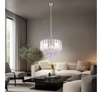Cristal Suspendu Lustre Ess Chambre Éclairage Plafond Chrome Lampe Transparent