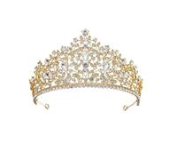 CRISTAL TIARA COURNE POUR FEMMES FILLES GIRM ARRIVE POUR LE POUR LE POUR LE TANQUE COURN COURONE RHINESTONES (GOLD)