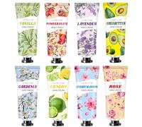 CRISTALBOX Lot de 8 crèmes pour les mains, cadeaux de Noël pour femmes, format voyage, lotions lâches pour mains sèches, mini paquet de mains