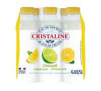 CRISTALINE Eau de source aromatisée citron 6x50cl