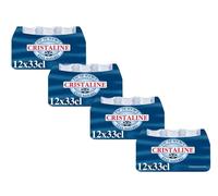 Cristaline Eau de Source Naturelle 4 Packs de 12x33cl - Pack Gros Volume | Idéal Professionnels, Gros Volume, Bouteille Individuelle 33cl, 48 Bouteilles au Total, Sans Arômes Ajoutés