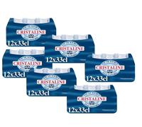 Cristaline Eau de Source Naturelle 6 Packs de 12x33cl - Pack XXL | Idéal Professionnels, Gros Volume, Bouteille Individuelle 33cl, 72 Bouteilles au Total, Sans Arômes Ajoutés