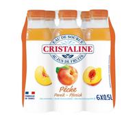 Cristaline Eau de source plate aromatisée à la pêche-6 x 50 cl