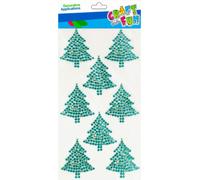Cristaux arbre de Noël Ornement adhésif vert 8p.