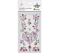 Cristaux autocollants coeur mix 10pcs