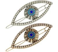 Cristaux Barrette Œil Maléfique en Alliage avec 2 Pièces Halloween | Élégante pour Femmes, Fixation Soignée, Décor Créatif, Fête Mariage Anniversaire, Style Chic et Délicat