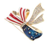 Cristaux Broche en Alliage, Nœud Drapeau Américain, pour Femmes | Bijou Chic et Élégant, Accessoire Portable pour Chapeaux et Revers, Cérémonies Scolaires et Fêtes Patriotiques