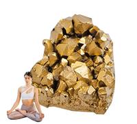 Cristaux bruts, amas de cristaux | Amas de cristaux dorés électrolytiques - Spécimen de cristal minéral, grappe de pierres précieuses brutes en naturel pour l'artisanat de décoration