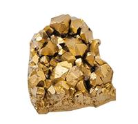 Cristaux bruts - grappe de , pierre cristall or galvanisée | spécimen de minéral, ornement de naturel pour collection, méditation, décoration de maison