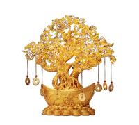 Cristaux de citrine - Arbre de prospérité Good Luck, en | élégant et brillant en citrine, arbre chinois traditionnel opulent pour le Nouvel An, la maison, le bureau et la