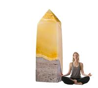 Cristaux de citrine - Cristaux jaunes en forme de tour, à prisme hexagonale à facettes pour décoration Reiki pour la méditation et la divination