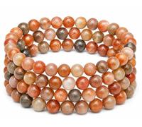 Cristaux de guérison Bracelet en gemaltique - Perles de 6 mm, 63,5 cm (pierre de soleil multicolore)