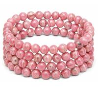 Cristaux de guérison Bracelet en gemaltique - Perles de 8 mm - 63,5 cm (rhodochrosite)
